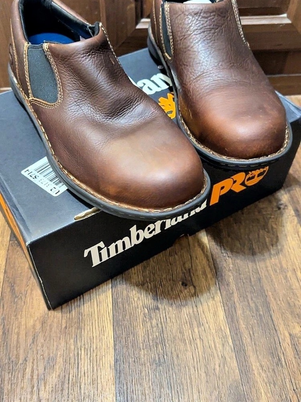 Timberland PRO Gladstone ESD Slip-On Steel Safety Toe Brown & Black Work Shoes